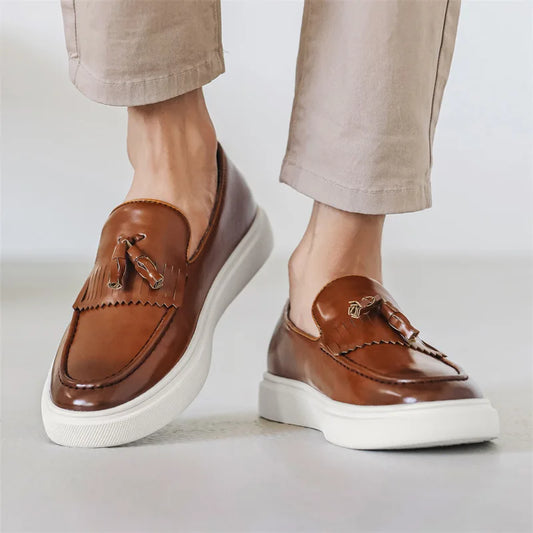 Anders Genuine Leather Tassel Loafers