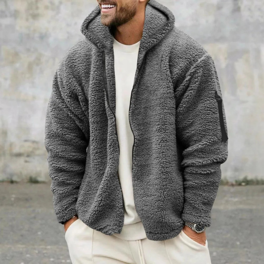 Plush Lamb Wool Hooded Jacket