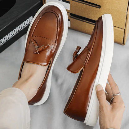 Anders Genuine Leather Tassel Loafers