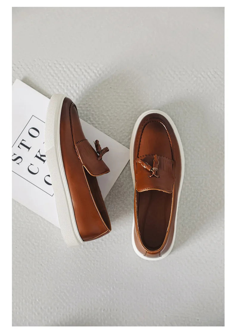 Anders Genuine Leather Tassel Loafers